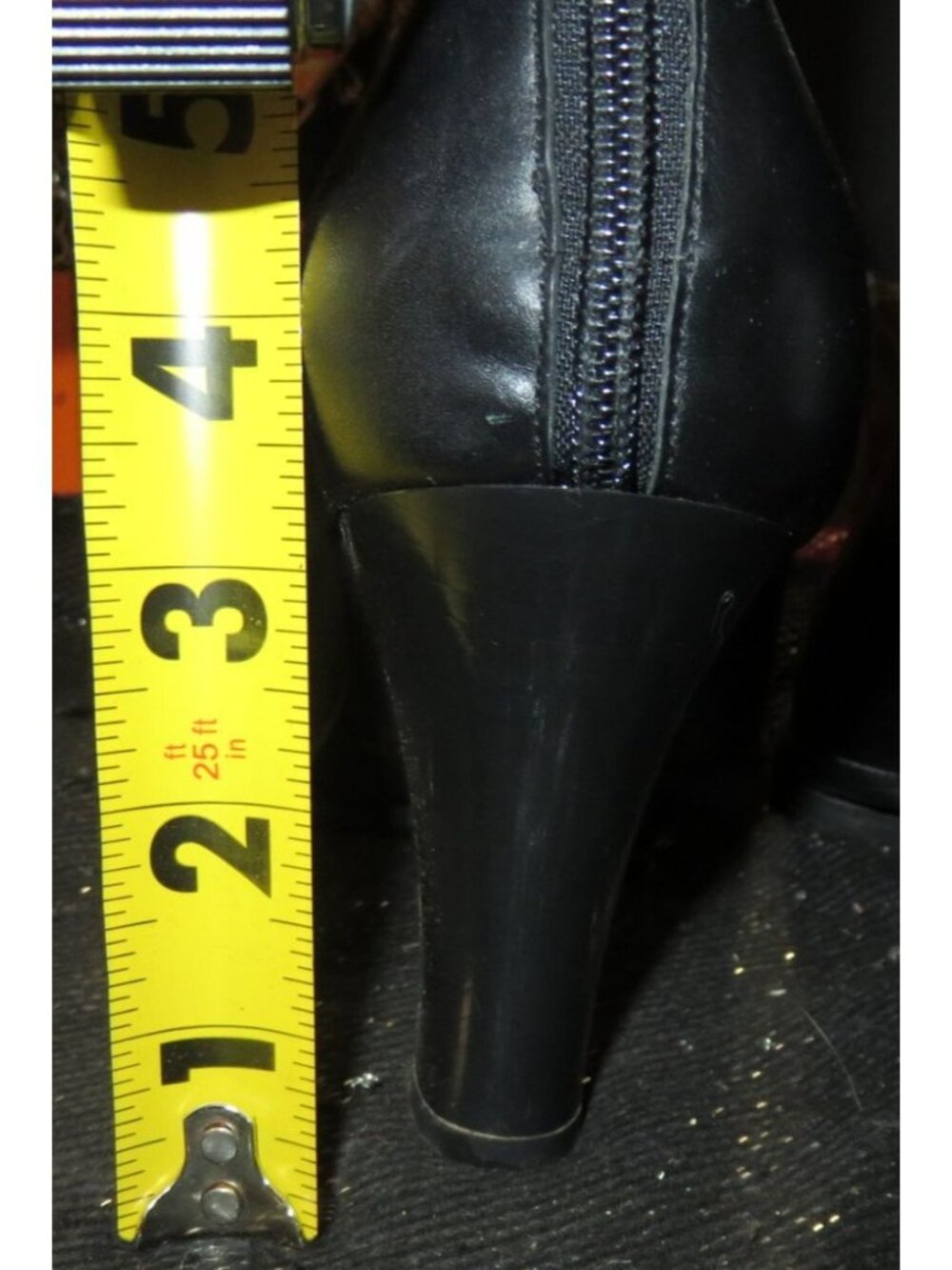 Newport News Easy Style Black Leather Buckle Embellished Heeled Ankle Booties 8 - Picture 4 of 14